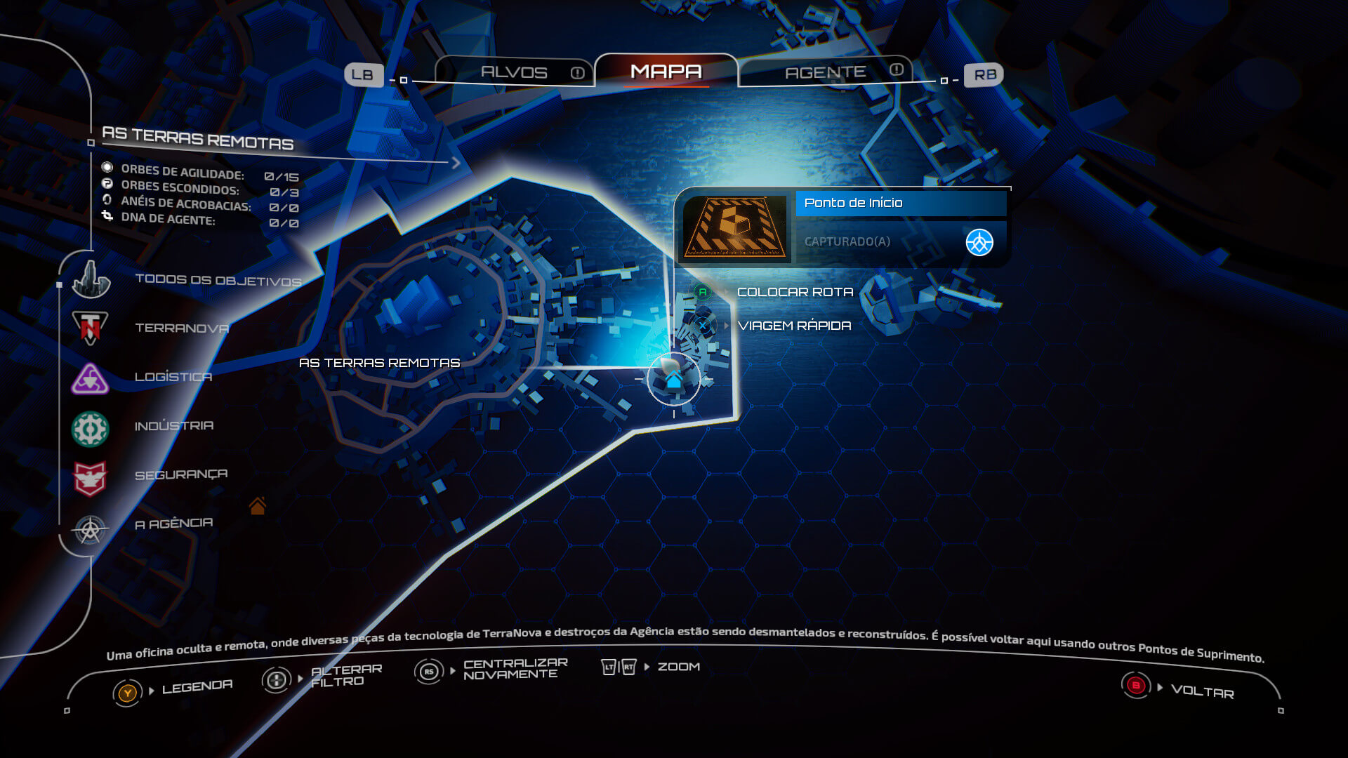 Mapa das missões do jogo